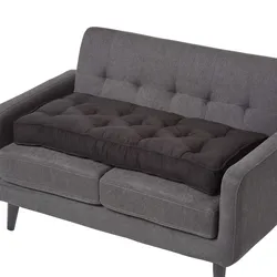 SITZAUFLAGE schwarz 100/48/10 cm – Sofa-Sitzkissen, Velours