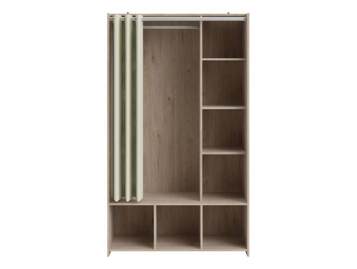Kit dressing avec rideau beige L.105 cm OPTIMAL 2 imitation chêne