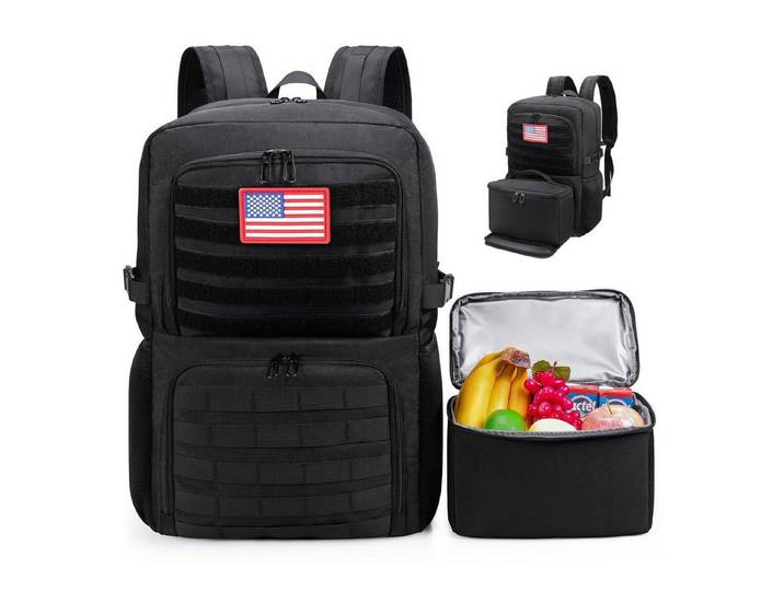 LuxusKollektion Kühltasche Lunchrucksack XL 17.3 inch-Lunch Box Schwarz Aufgerüstet
