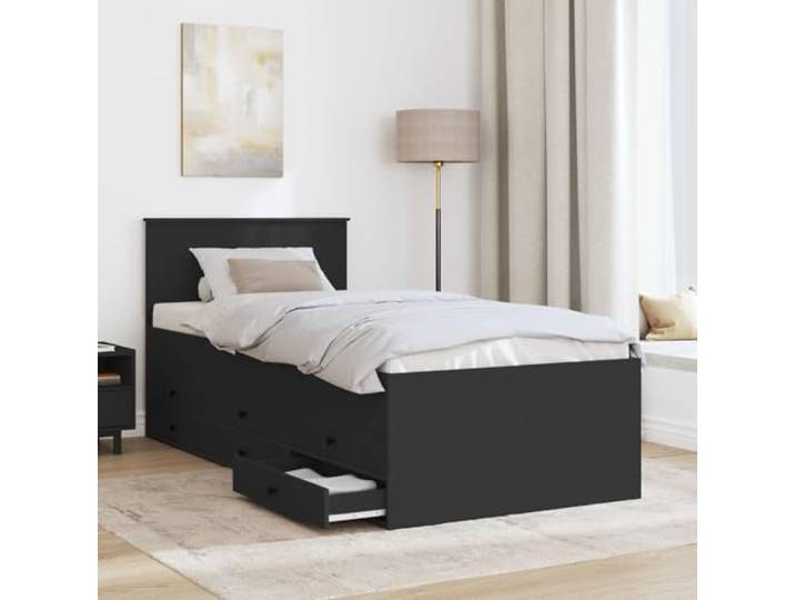SKTQYQO Daybed mit Schublade, Schwarz, 75 x 190 cm Mehrschichtiges Holz, für Gästezimmer, Verwendung als Sofa und Bett