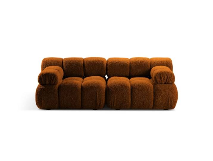 Canapé modulaire 2 places en bouclé brique