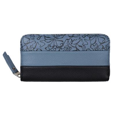 Geldbörse TOM TAILOR "Ellen", blau kombiniert, Lederimitat, gepflegt, kontrastfarbene Details, mehrfarbig, Kleinlederwaren, Damen Portemonnaie mit schönem Color Blocking