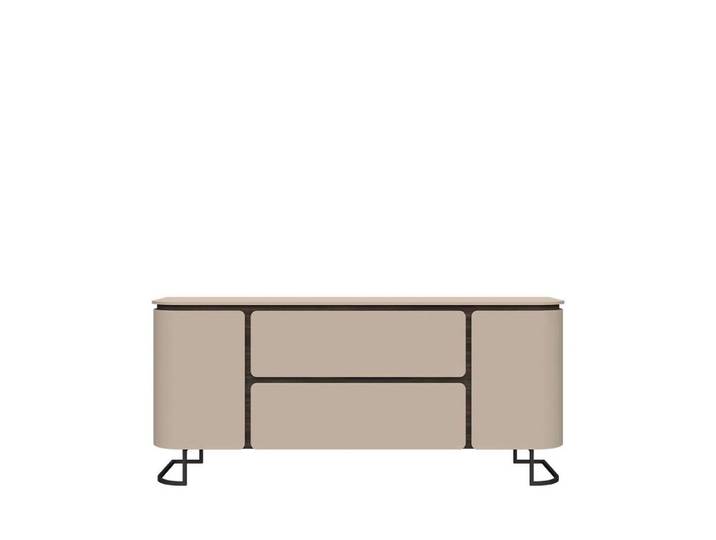Home affaire Sideboard AURA, Kommode, Kombikommode, Stauraumschrank, mit LED-Beleuchtung, UV lackiert, Soft Close Funktion, Metallrahmen als Basis des Elements