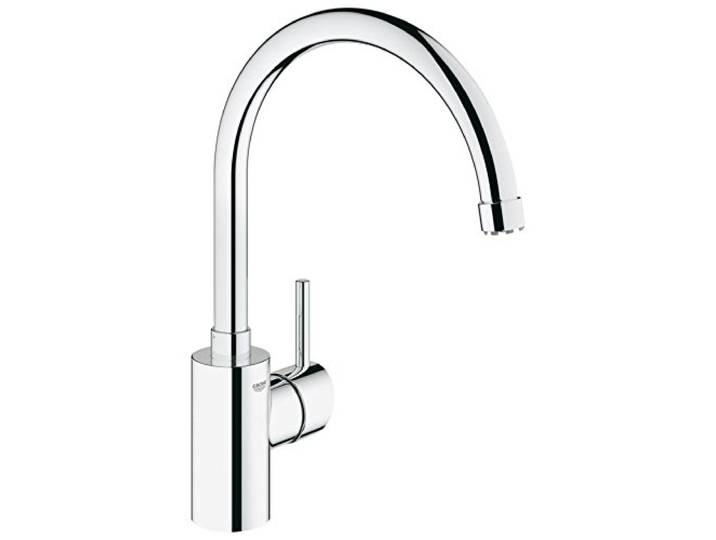GROHE Concetto, Küchenarmatur mit hohem Auslauf, 360° schwenkbar Wasserhahn Küche, sanftes Schwenken, wählbarer Schwenkbereich 0°/150°/360°, hochwertige Keramikkartusche (chrom, 31132001)