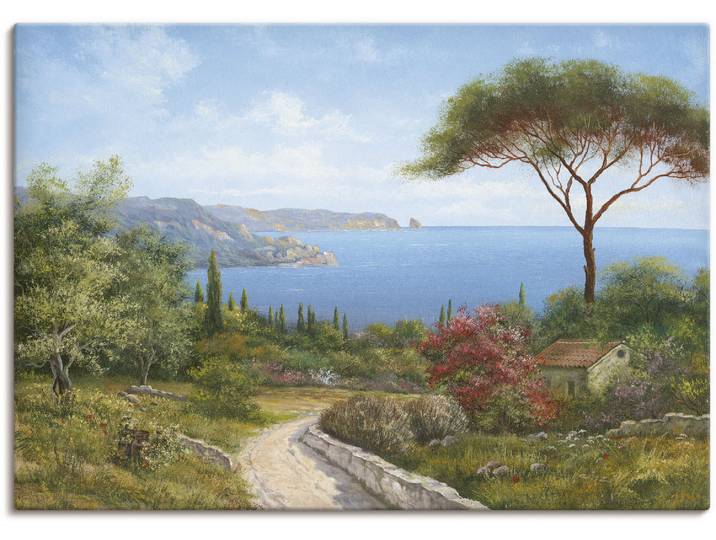 Wandbild ARTLAND Haus am Meer , grün (farbe bild(er): grün), B:70cm H:50cm, Bilder, Wandbild, als Leinwandbild, Poster in verschied. Grössen