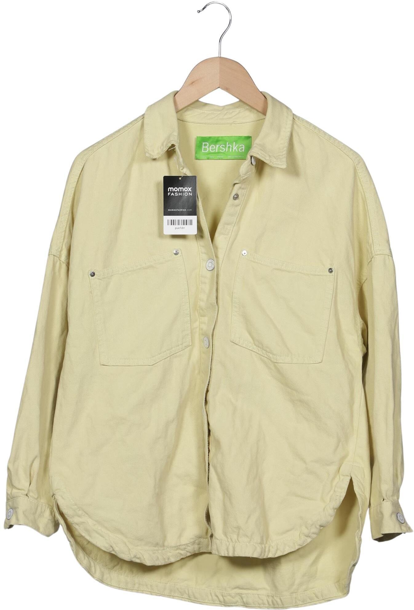 bershka Damen Jacke, Gelb, Gr. S, Baumwolle - Second Hand
