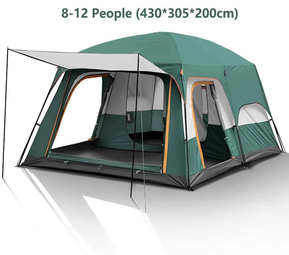 Zelt - Campingzelt - Familienzelt - Gruppen-Zelt - Wasserdichtes Polyester - Aluminiumgestell - Für 8+ Personen
