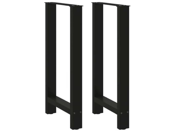 HGDFWRQW Bartischbeine 2er Set 50x91 cm Tischkufen Stahl Schwarz Stabile Untergestelle mit Höhenausgleich für Stehtische in Küche oder Essbereich, inklusive Schrauben.