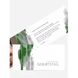 Geburtstagseinladung selbst gestalten mit Spruch und Fotos im Onlinedesigner bei Meine-Kartenmanufaktur.de