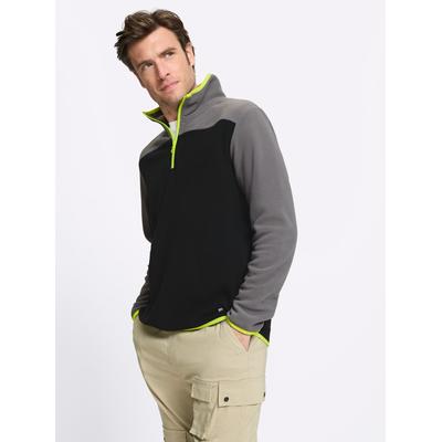 Fleecepullover CATAMARAN, Herren, Gr. 48/50, grau, 100% Polyester, gemustert, mehrfarbig, Sweatshirts Fleecepullover