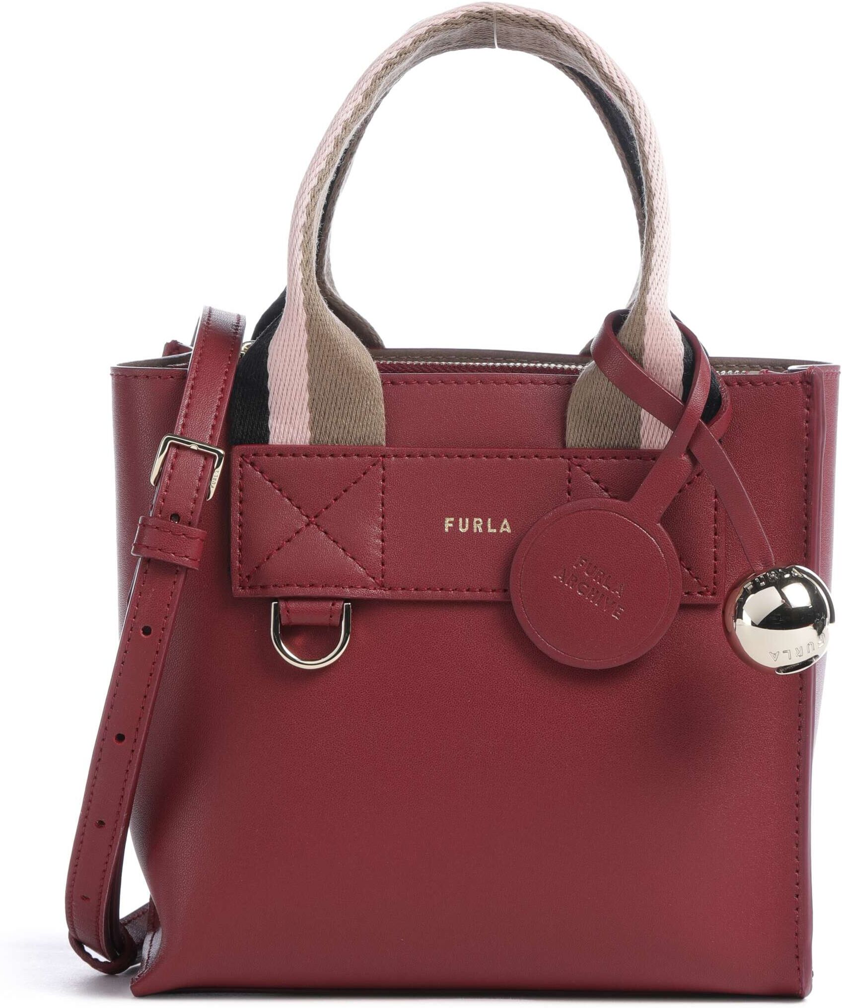 Furla Divide It Mini Handtasche aus Leder, rot
