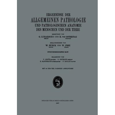 Ergebnisse der Allgemeinen Pathologie und Pathologischen Anatomie des Menschen und der Tiere, Taschenbuch von P. Lence,Günther Ortmann,Edmund