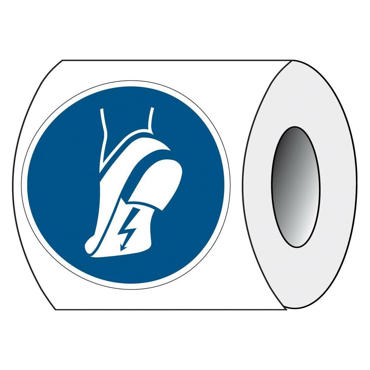 Brady ISO 7010 PIC M032 B-7541 ISO Sicherheitskennzeichnung - ESD-Schuhe tragen Laminierter Pol (PIC M032-DIA 100-PE-ROLL/1)