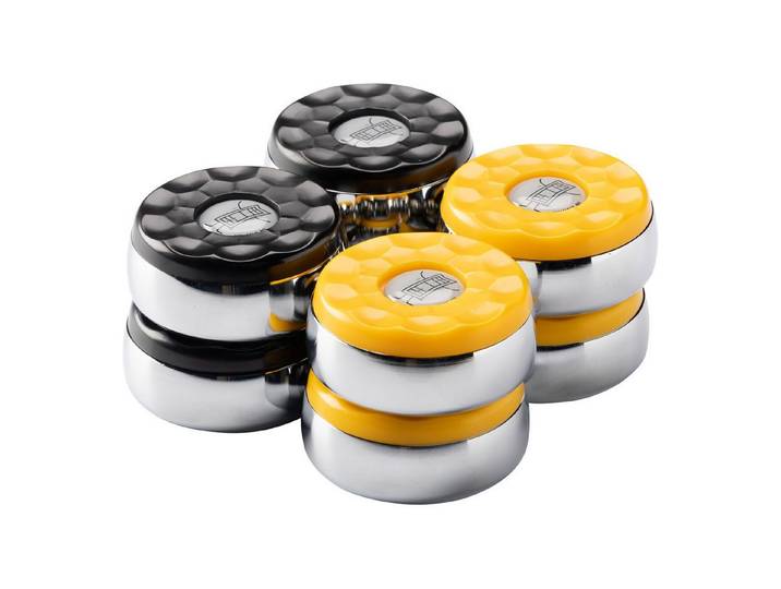 Buffalo Spieltisch Shuffleboard Puck Set - 4x Schwarz und 4x Gelb