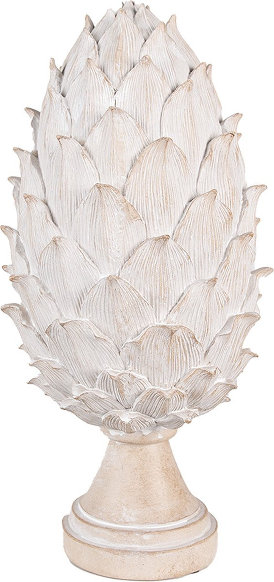 Clayre & Eef Decoratie Dennenappel Grijs Steen H 29 cm B 14 cm