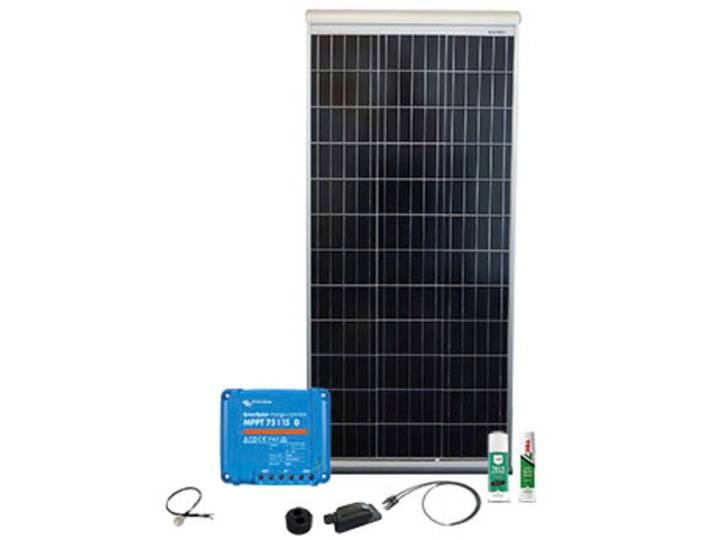 Solaranlage PHAESUN Caravan Kit, Base Camp Aero MPPT SMS15 120 W , silber, Solarmodule, Solaranlage