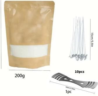Uplift Picks DIY Pearl Candle Wax Kit Refillable Sand Candle Making Kit With Wicks 200 G