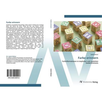 Farbe erinnern, Taschenbuch von André Melzer, AV Akademikerverlag, 978-3-639-42591-8