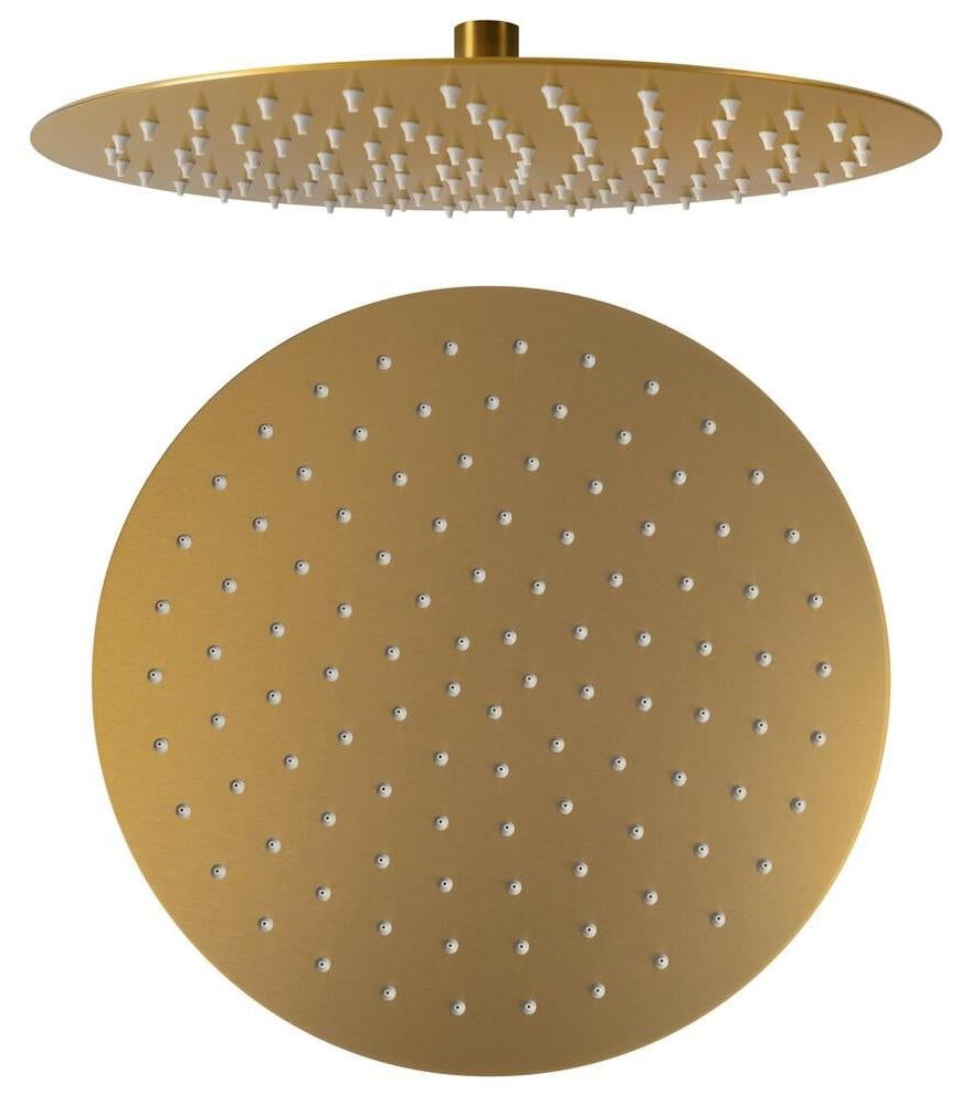 Sapho SLIM douchekop, diameter 300 mm, geborsteld goud