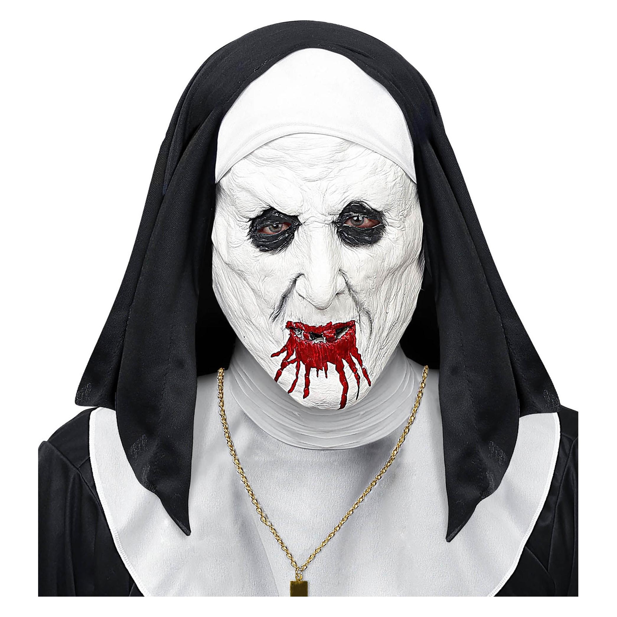 Widmann Halbmaske Horrornonne Mit Kopfbedeckung (3291)