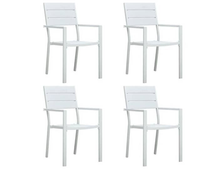 SALE 2025 Chaises de jardin - lot de 4 - Fauteuils de Jardin - Blanc PEHD Aspect de bois - 62x55 5x88 5 cm 29 8 Kg 8035