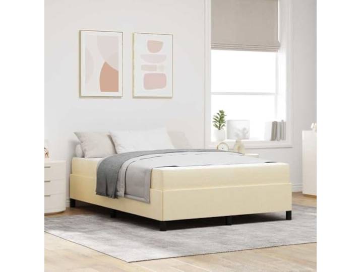 Stoff Boxspringbett Matratze Modern Schlafzimmer Design Creme 160 x 200 cm Boxspringbett Creme 160x200 cm Stoff mit Matratze Taschenfederkern King Size Bett Komfortabel Modernes Design