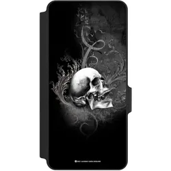 Nivocase Klapphülle für Xiaomi Redmi Note 14 Pro 5G Handyhülle aus Kunst Leder NIVOflip schwarz Gothic (Xiaomi Redmi Note 14 Pro 5G), Smartphone Hülle, Schwarz