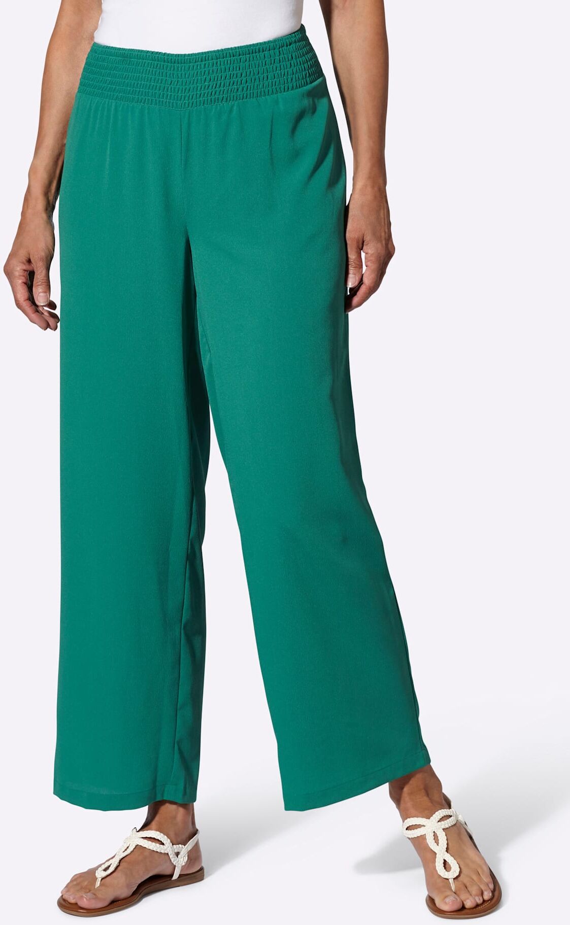 Schlupfhose CLASSIC BASICS, Damen, Gr. 42, Normalgrössen, grün, 100% Polyester, unifarben, Hosen Schlupfhose grün 42, Normalgrössen