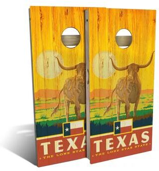 Skip's Garage Texas State Pride Outdoor Cornhole Board Set
