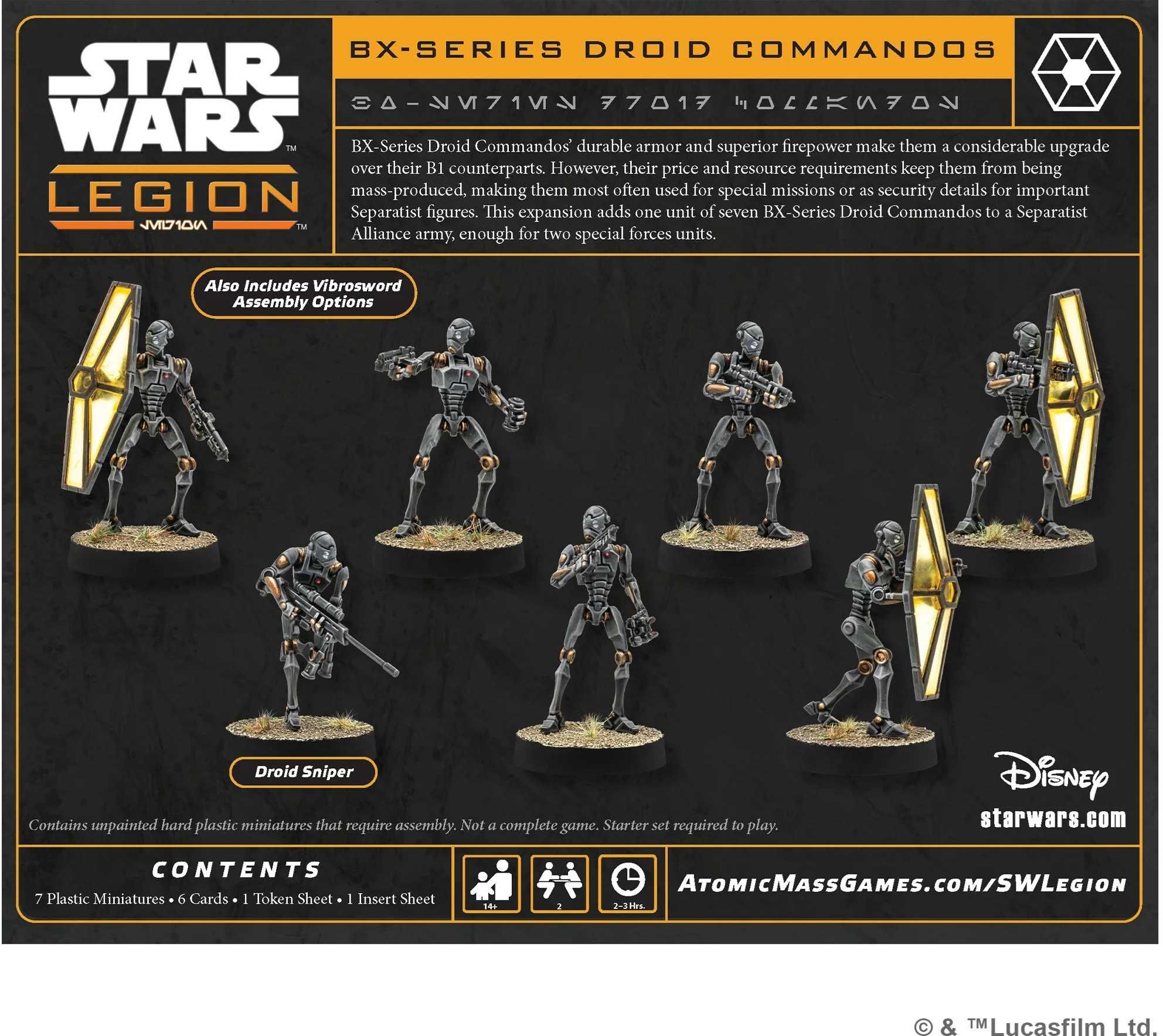 Atomic Mass Games Star Wars: Legion BX-Series Droid Commandos Expansion for Separatist Alliance Armies, Includes Miniatures and Updated Rules