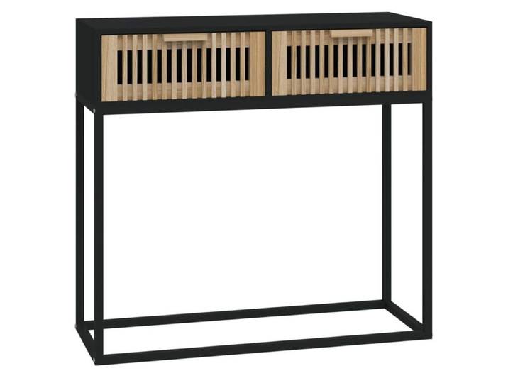 Réduction - Meuble console - Table d'appoint Design élégant - noir 80x30x75 cm - bois d'ingénierie et fer @FR724174