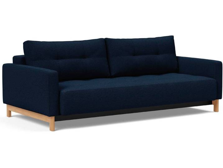 INNOVATION LIVING ™ Schlafsofa Pyxis, 3-Sitzer Sofa mit extrabreiter Bettfunktion, Skandi-Design, Multifunktionssofa, extrabequem durch Taschenfederkern, Dauerschläfer