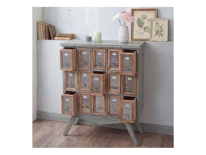 MCW Apothekerschrank MCW-A43-94 15 herausnehmbare Schubladen, Inklusive Buchstabenschilder