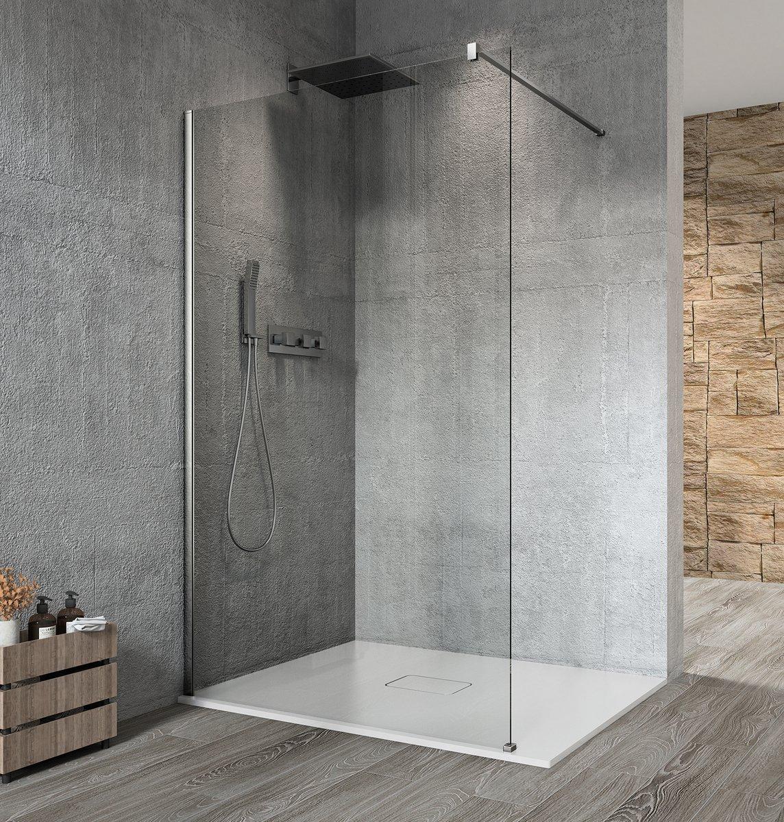 Gelco VARIO CHROME Dusch-Glasteil, Wandmontage, Klarglas, 1400 mm