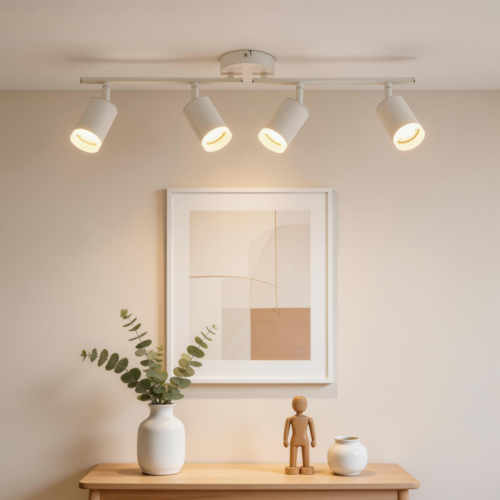 Dripio Schuifbare plafondlamp, 4x GU10, matwit, zonder lampen