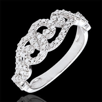 Edenly Ring Schicksal - Verschlungene Arabesken - WeiÃŸgold und Diamant