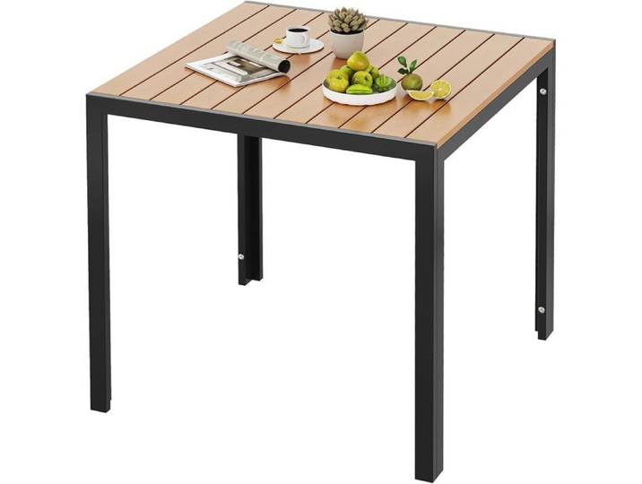 Table de jardin résistante aux intempéries 75x75cm table de balcon en ALU table à manger pour balcon et terrasse légère Noir