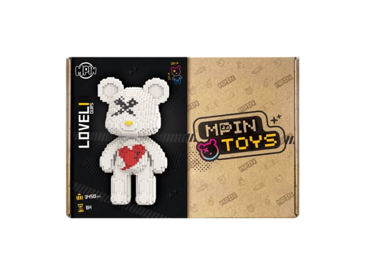 MPIN Ours 3D Édition Cœur blanc 32 cm