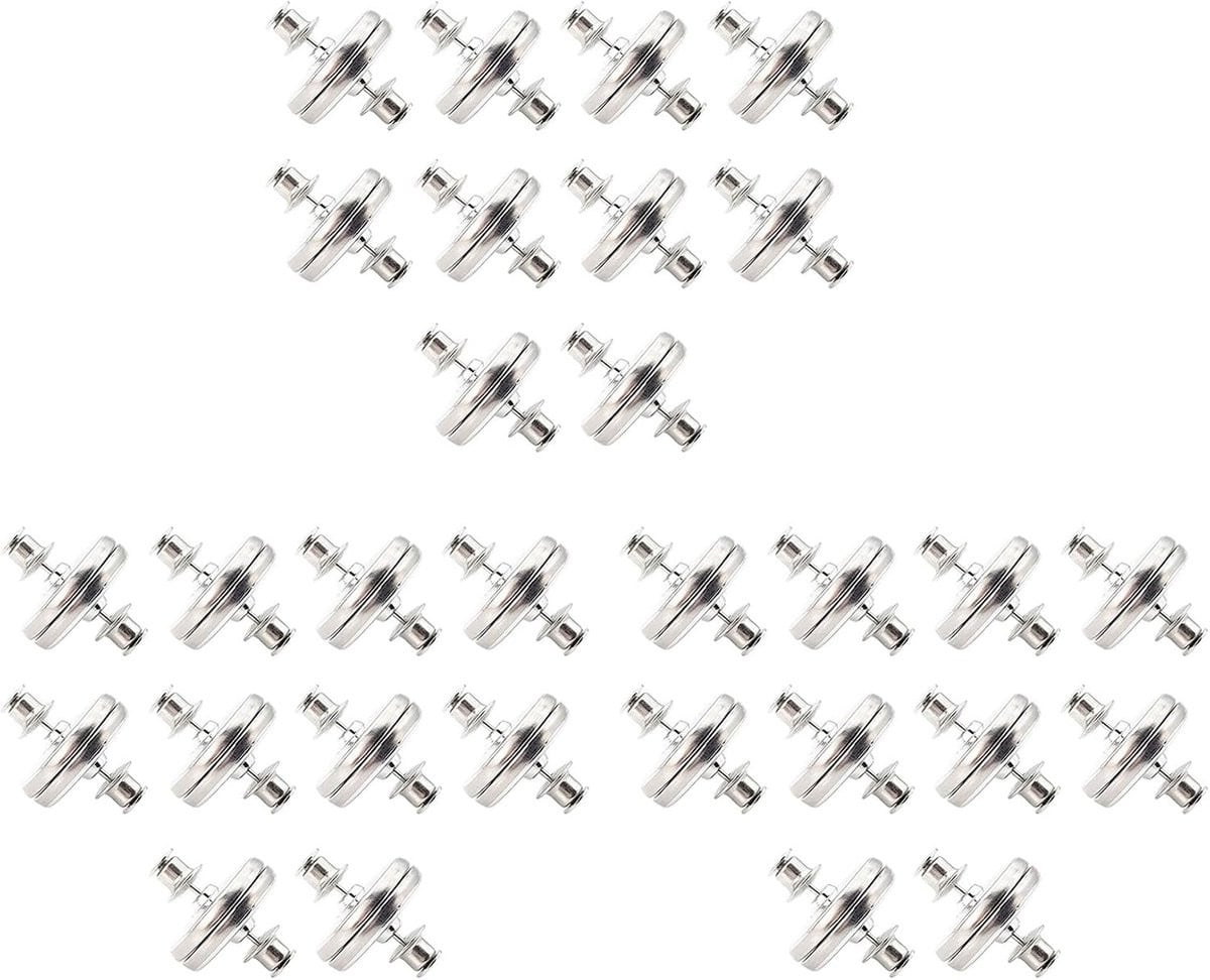 20 stuks Gordijn Knop Houder - Magneet Gesp - Zilver