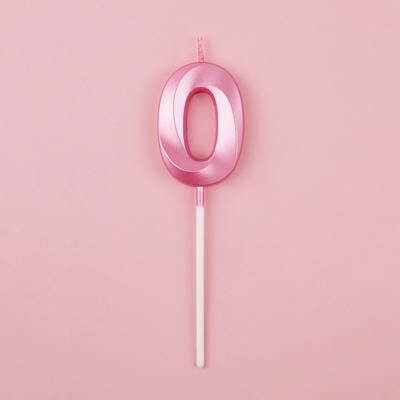 Multisell Products Hub Blue Pink Number Candles, Cake Topper For Birthday, Baby Shower Decorations pink No 0