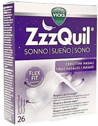 Vicks ZzzQuil Tiras Nasais 26 unidades