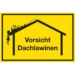 Winterschild, Vorsicht Dachlawinen, Alu, 400x300 mm