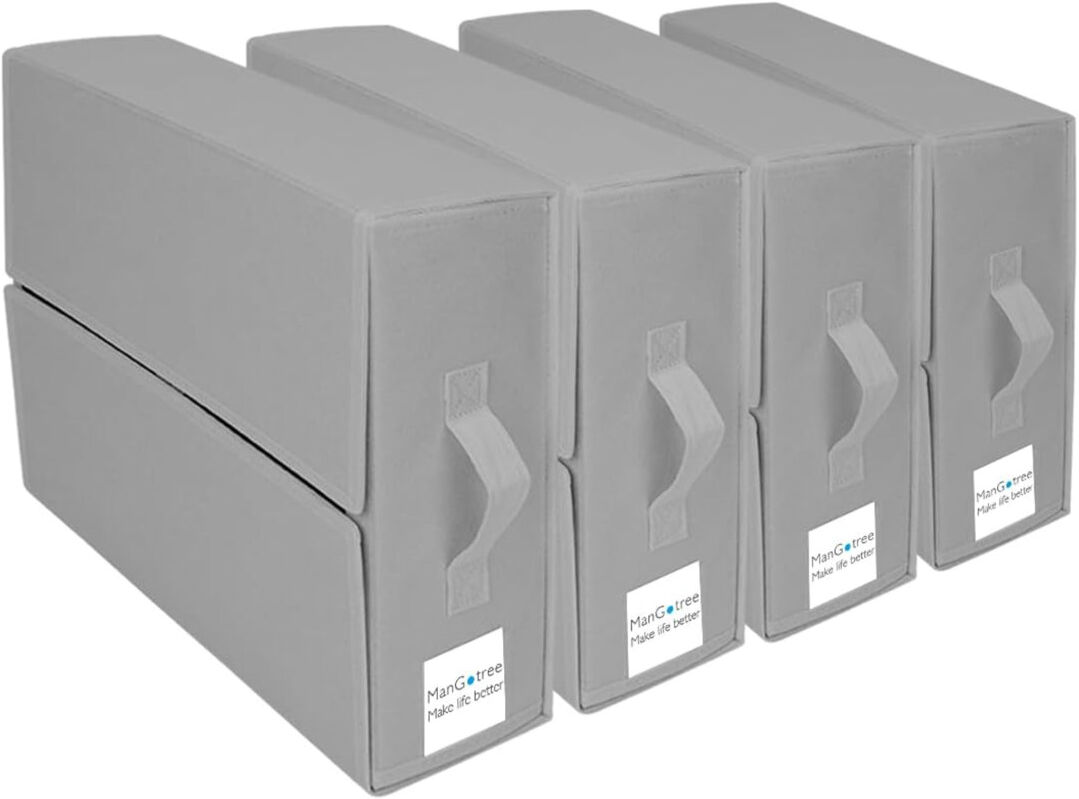 Ebern Designs Bed Sheet Organisers, Foldable Bedding Storage Box, 4 Pack Space Saving Underbed Storage Bags For Closet, Bedding Covers, Blankets, Clothes Grey