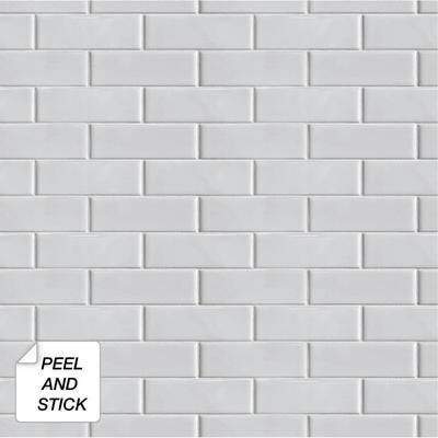 NextWall Subway Tile Peel and Stick Removable Wallpaper - 20.5 in. W x 18 ft. L