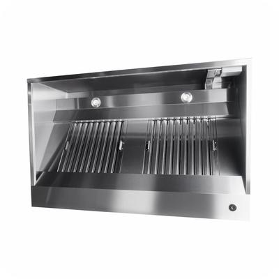 Edelstahl Wandhaube / Dunstabzugshaube Kastenform Promit Flammschutzfilter 360 x 95 cm