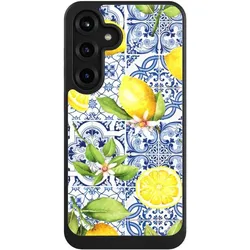 Nivocase Hülle für Samsung Galaxy S25+ Handyhülle NIVOcore Case Schwarz Griechenland Muster Zitrone (Samsung Galaxy S25+), Smartphone Hülle, Schwarz