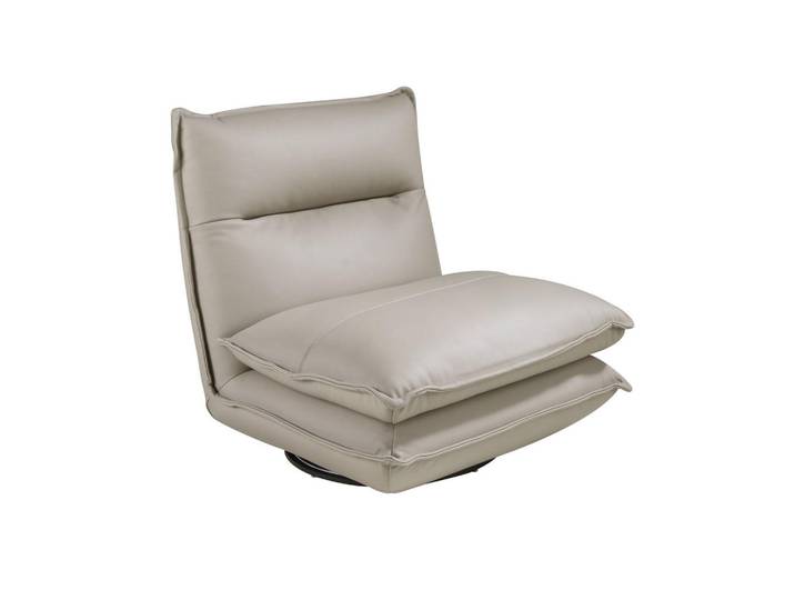 Angel Cerda Drehsessel taupegrau aus Rindsleder Modell 5244, Taupe, Schwarz, Metall, Füllung: Polyurethan (PUR),Polyurethan (PUR),Polyurethan (Pur), Freiform,Freiform, 88x93x93 cm, Wohnzimmer, Sessel, Polstersessel