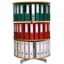 reef Ordnerdrehsäule für 72 Ordner 3 Etagen einzeln drehbar braun, 123 cm
