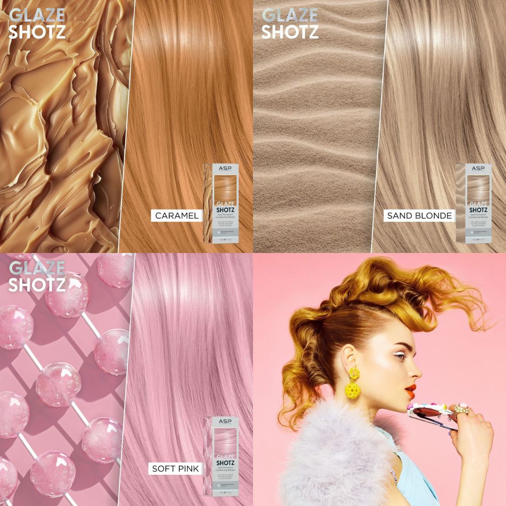 A.S.P Hair Glaze Shotz Semi-Permanent Conditioning Masque Soft Pastel Shades 150mL Quicksilver