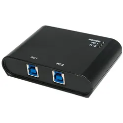 LogiLink Umschalter (USB-A, 2 Ports), Dockingstation + USB Hub, Schwarz